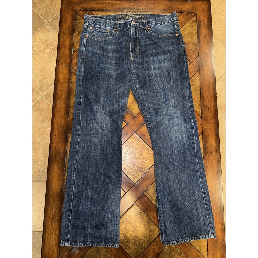 American Eagle Original Boot Jeans Mens 34x31 Blue Med Wash Faded 100% Cotton